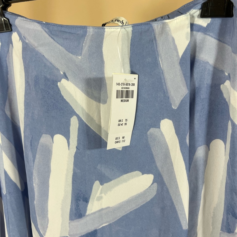 Abercrombie & Fitch Blue and White Midi Skirt - Picture 6 of 7